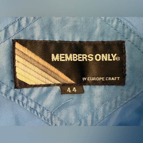 Vtg Members Only Jacket Mens 44 Steel Blue Classic Bomber 80s/90s Retro Grandpa - Picture 10 of 16